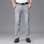 Man Pants Office Business Jeans Men Classic Blue Black Cotton Stretch Straight Denim Pants Male Brand Trousers