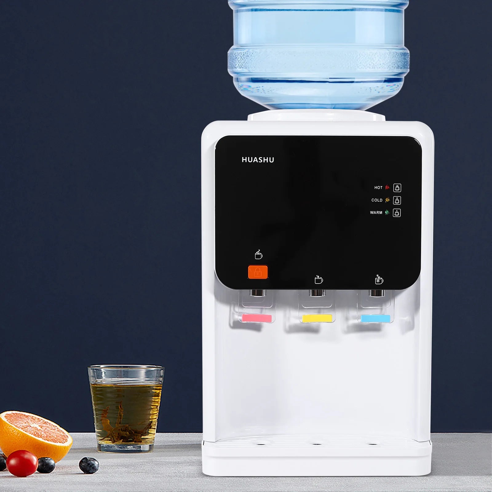 Modern White Electric Water Dispenser, 31* 30*48cm Water-cooled Dispenser, 500W Desktop Electric Cold And Hot Water Dispenser