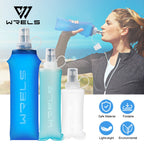 WRELS 250ml 500ml Soft Flask Folding Collapsible Water Bottle TPU BPA Free Outdoor Sport Portable   Water Bag Running Camping