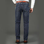 Wthinlee Business Men Jeans Casual Straight Stretch Fashion Classic Blue Black Work Denim Trousers Spring Summer Brand Clothing
