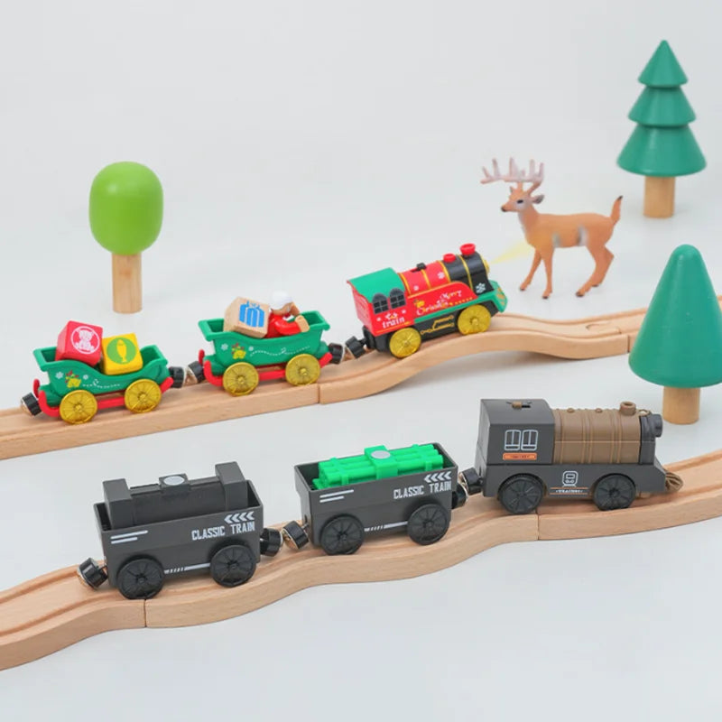 New Electric Train Set Compatible with Thomas Wooden Train Track Train Toys For Kids Christmas Birthday Gift Secondary image