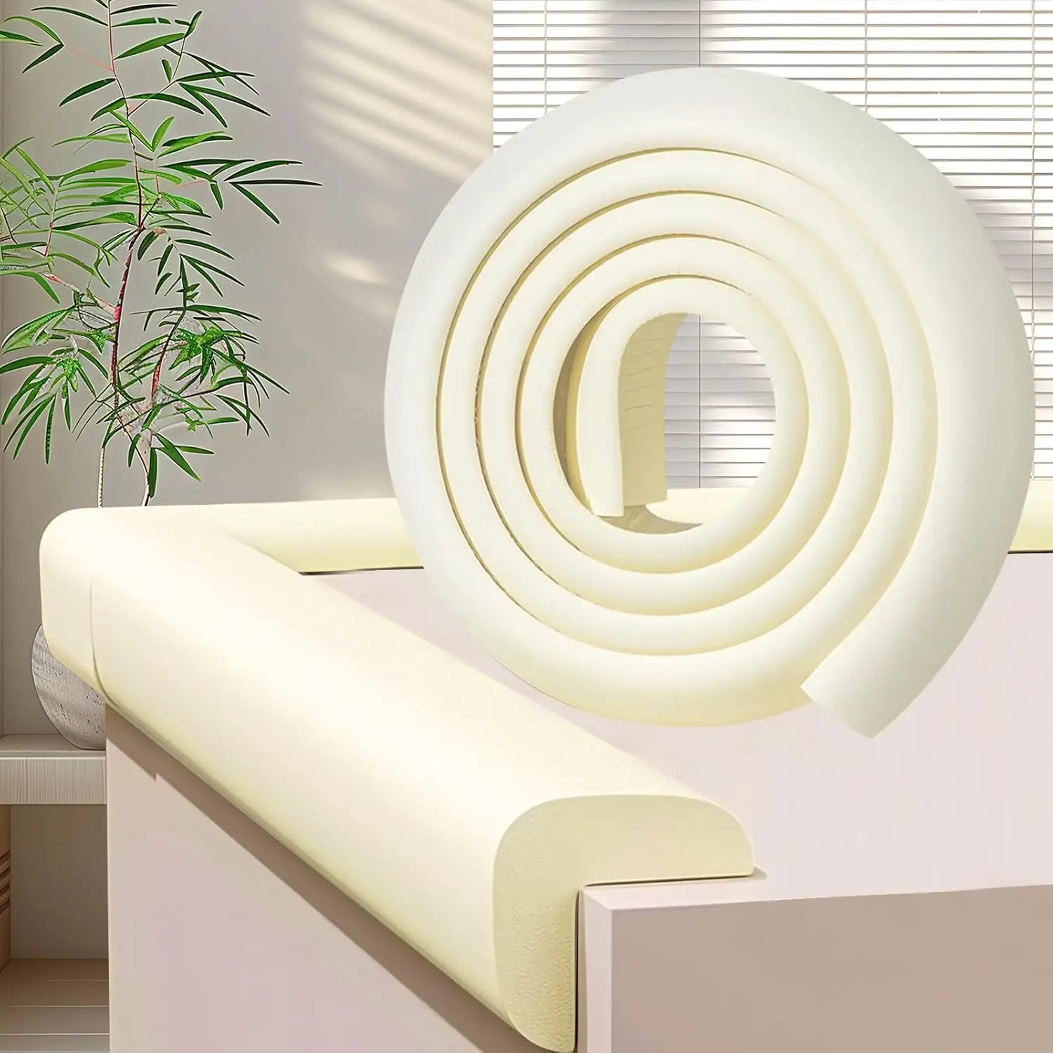 1Roll Baby Safety Table Corner Protector Strip with 4 Self Adhesive Corner Guards Soft NBR Foam Baby Proofing Edge Corner Guards