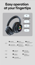 AI LCD Touch Screen Shock Bass Headsets HIFI Sound Wireless Bluetooth Headphones ANC Noise Reduction Gamer Earphones With Mic