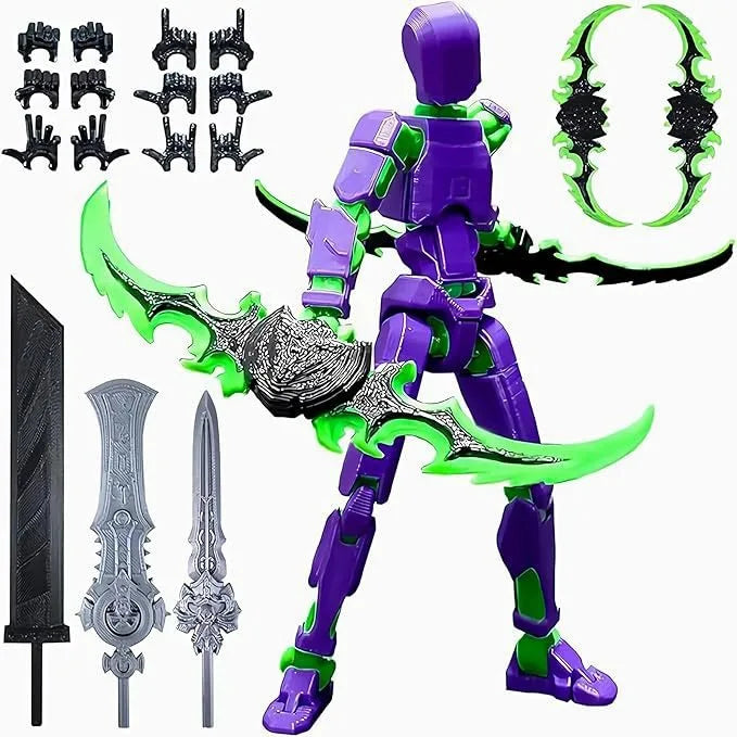 T13 Action Figure 3D Printed Multi-Jointed Movable Titan 13 Lucky Dummy Nova Robot Action Figure Desktop Assembly Completed Gift