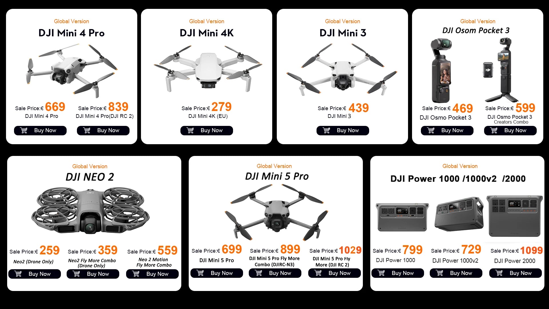Global Version DJI Neo Drone Fly Camera Drone/Combo 4K Stabilized Video Portable Full-Coverage Propeller Guards