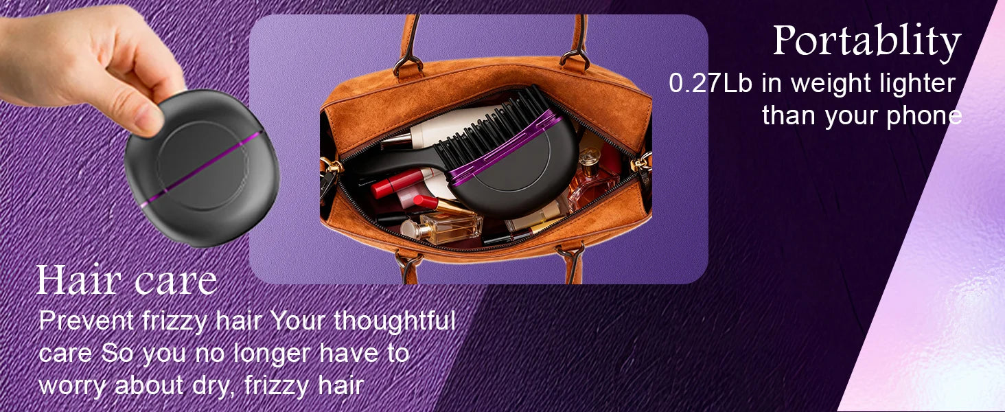 Mini Hair Straightener Rechargeable Portable Hair Straightener Brush Rechargeable Fast Heating Hot Portable Travel for Women