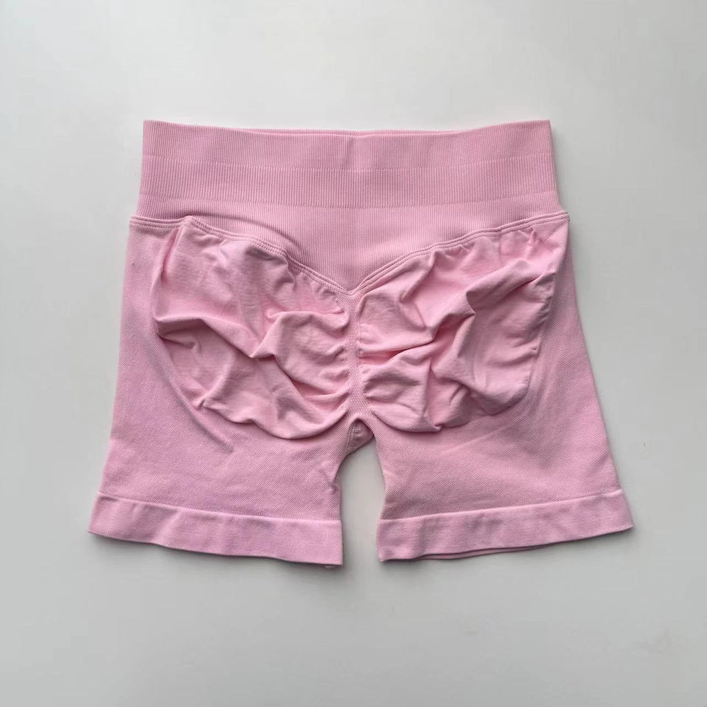 Impact Shorts 4.5" Seamless High Stretch Low Ribbed Band Subtle Glute Contour Shorts Fitness Workout Yoga Gym Shorts