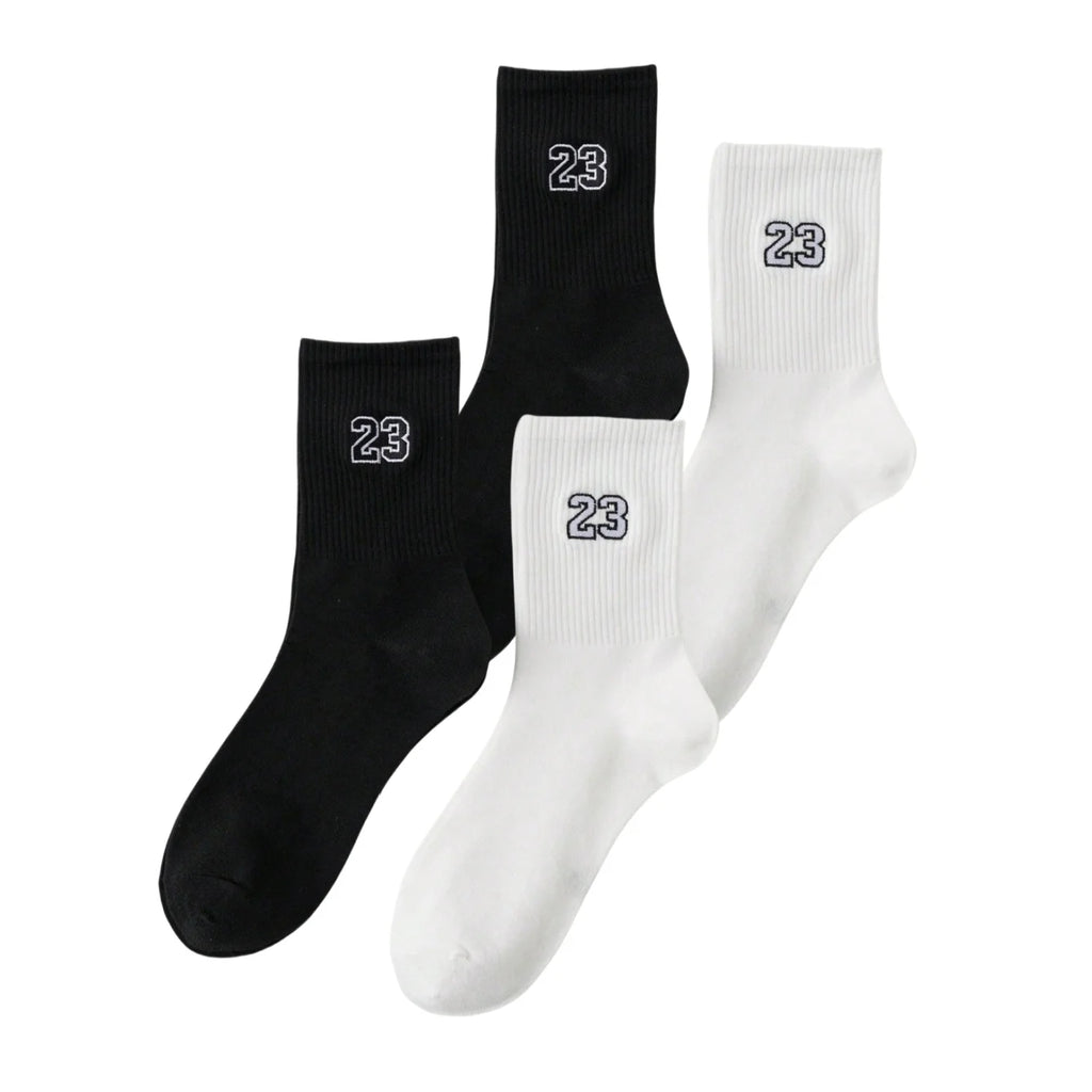 Men's Crew Socks, Classic, Number 23 Design, Comfortable, Breathable, Moisture-Wicking