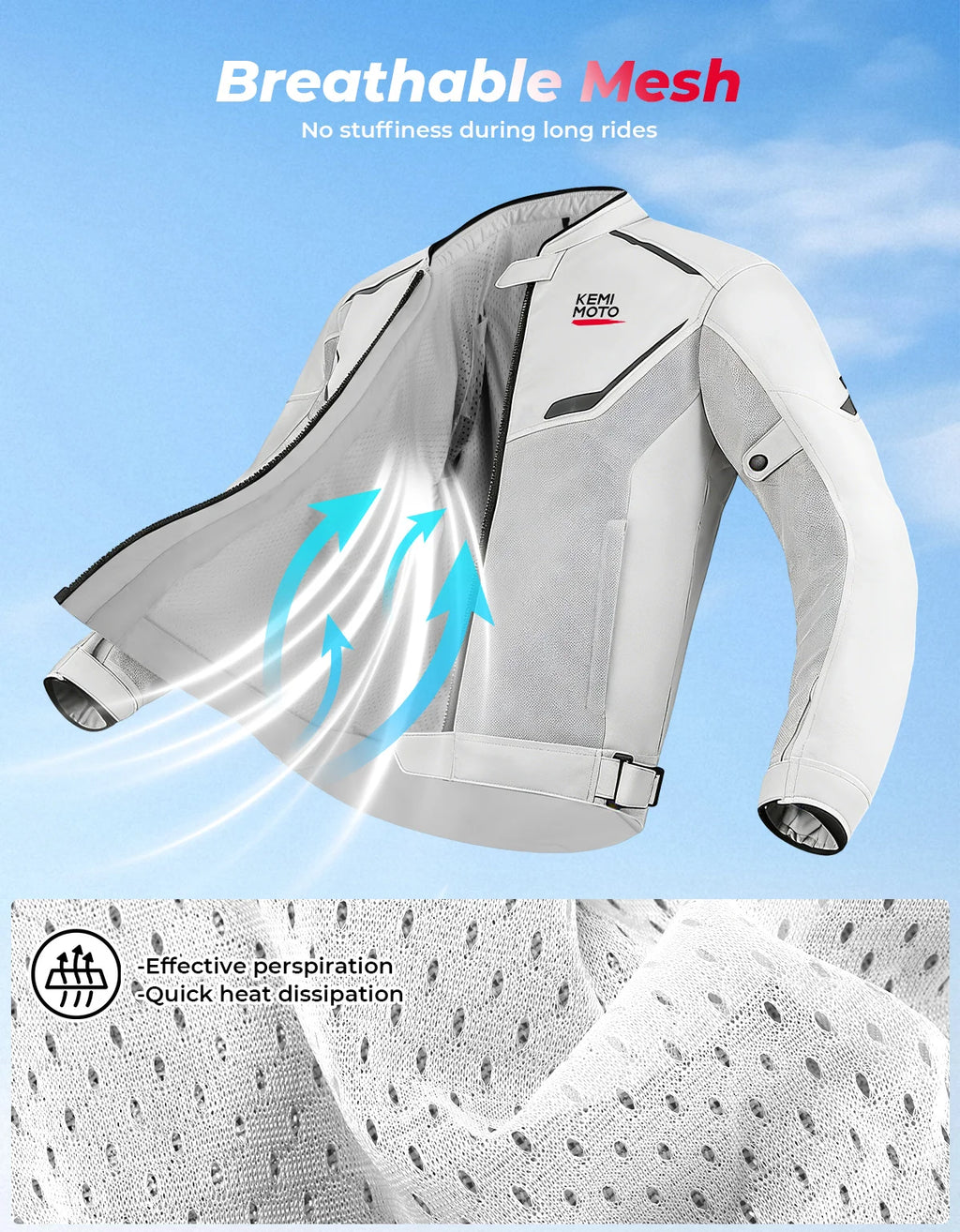 Summer Motorcycle Jacket Men's Riding Clothing Breathable CE Protector Gear Soft Mesh Inner Outdoor Motocross Outfit Off-road Cycling