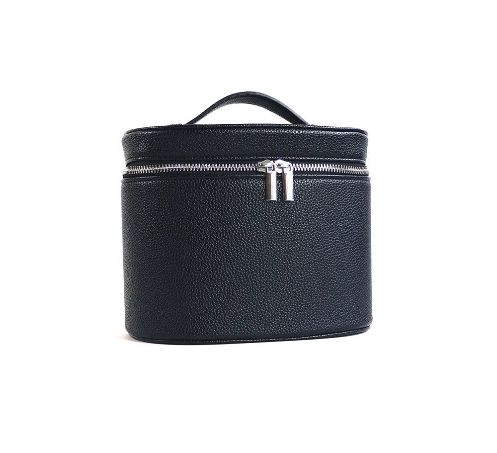 Large-capacity PU leather cosmetic box with internal storage box, customizable names and letters, travel portable cosmetic bag