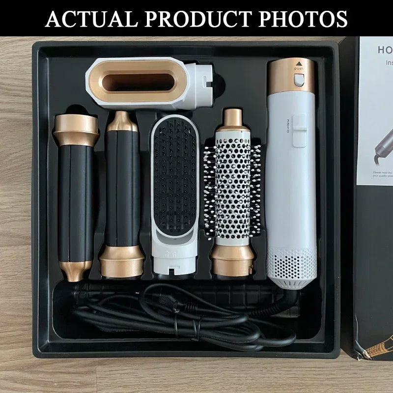 5 in 1 Hair Dryer Hot Comb Set Professional Curling Iron Hair Straightener Styling Tool For Professional Hair Dryer Household