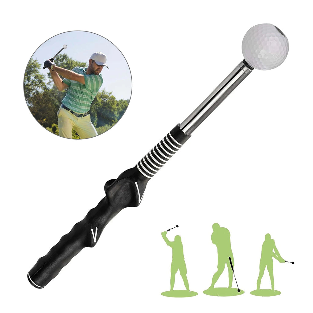 Retractable Golf Swing Training Aid Rhythm Click Sound Golf Grip Trainer Attachment for Indoor Practice Golf Accessories