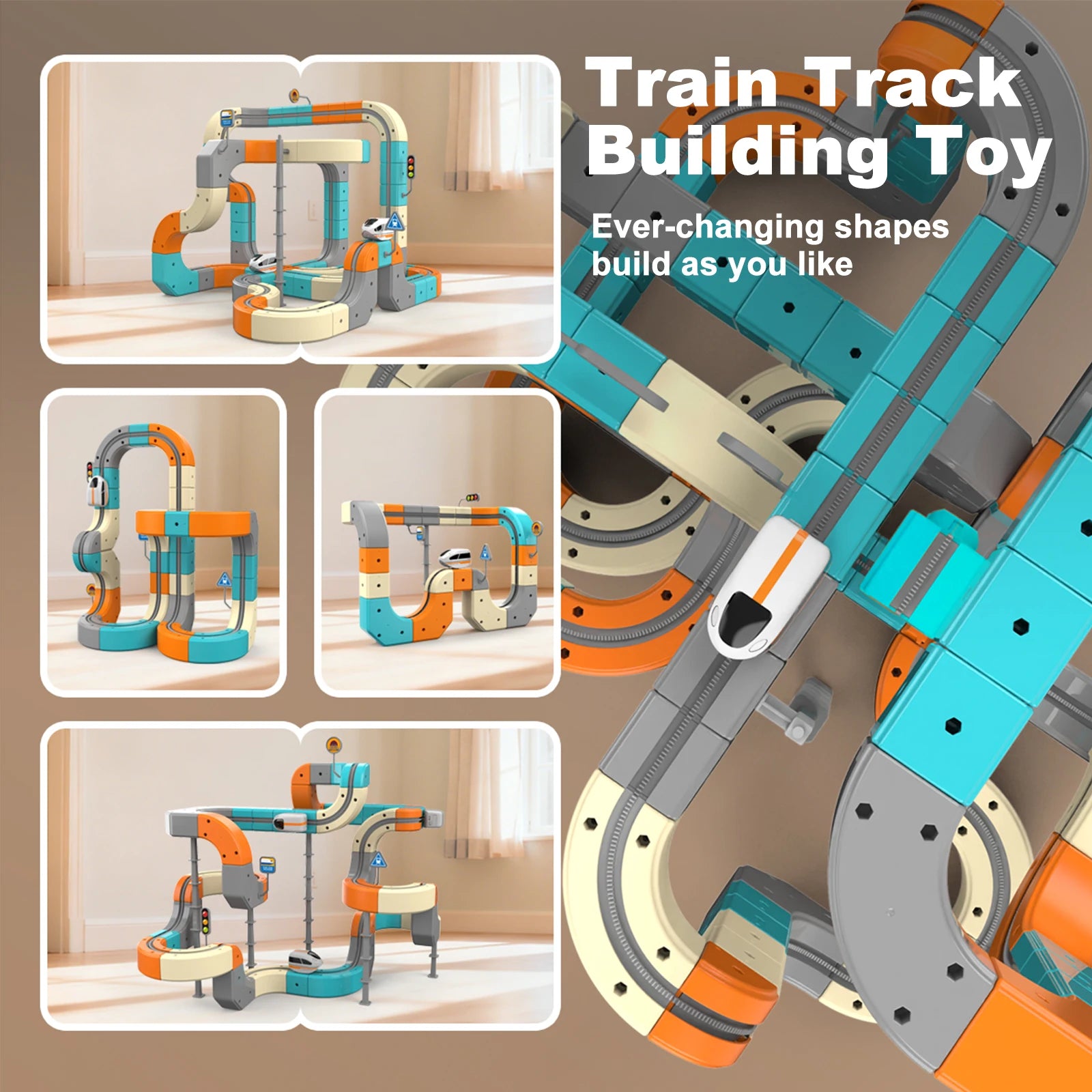 Kid Anti-Gravity Magnetic Attraction Track Train Changeable Magnetic Magic Rail Car Electric Train Building Toy for Kids Gifts Secondary image