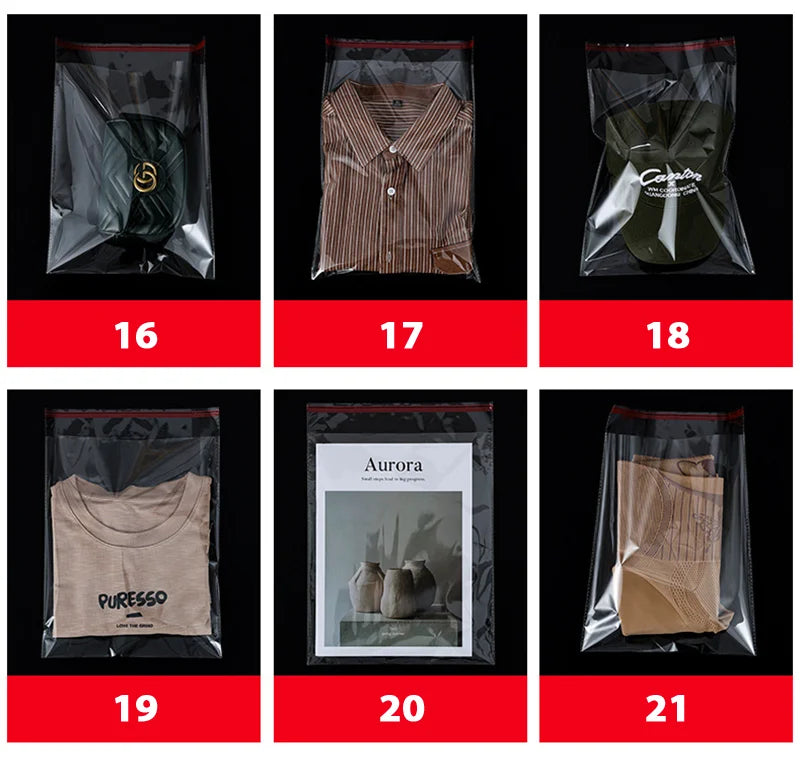 100PCS Opp Self-adhesive Transparent Plastic Bag Clothing Jewelry Packaging Self adhesive Biscuit Candy Packaging Cellophane Bag