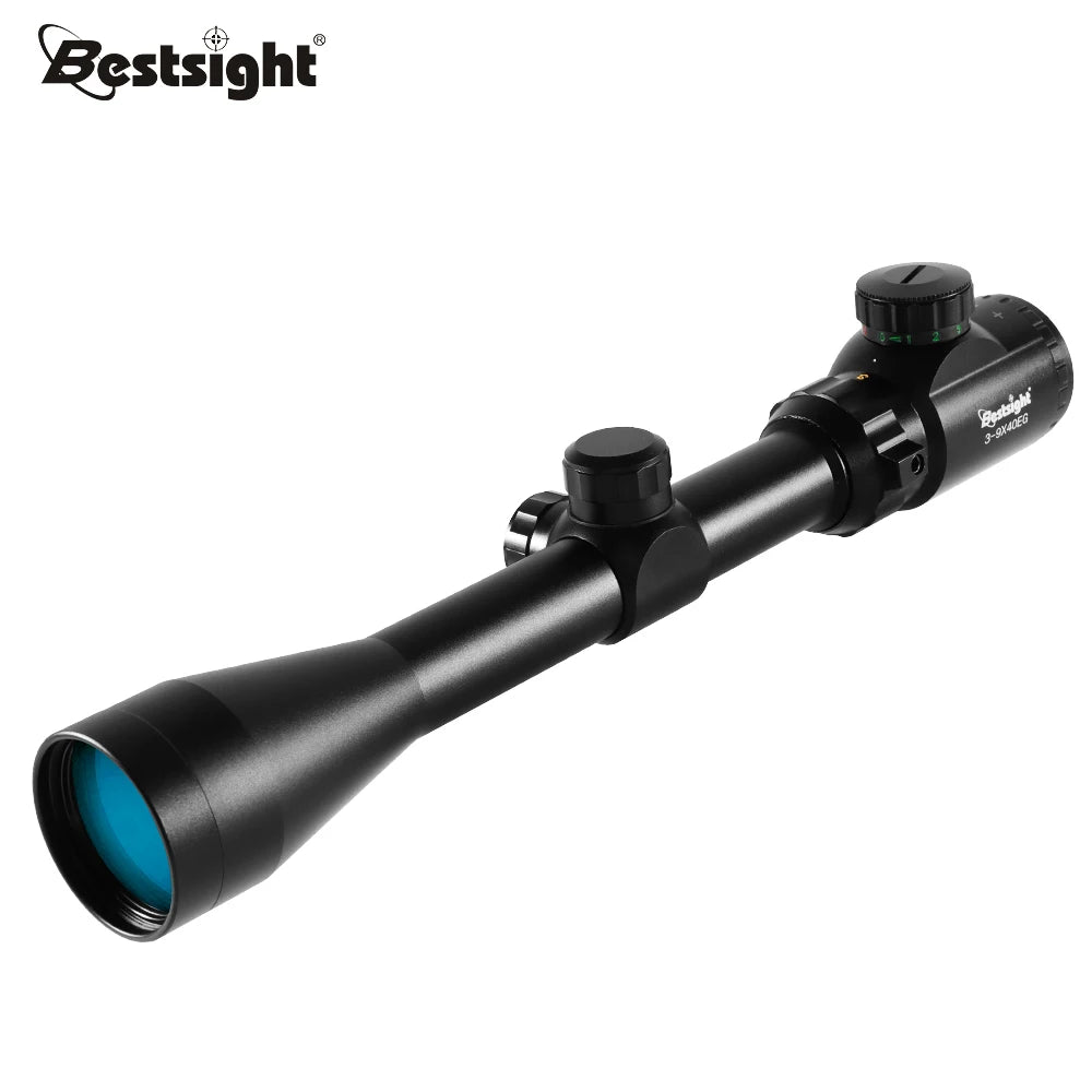 3-9x40 Hunting Scope Red or Green Illuminated Optical Sight with Mounts Mil Dot Crosshair Tactical Air hunting Main image