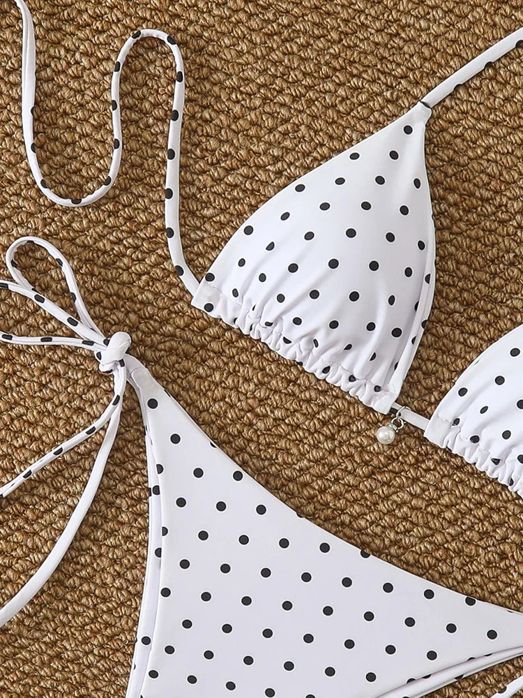 Sexy  Micro Bikinis Sets Pearl Dot Print Swimwear 2026 Bathing Suit Woman Beachwear Women Beach Summer Bikini Two-piece Swimsuit Secondary image