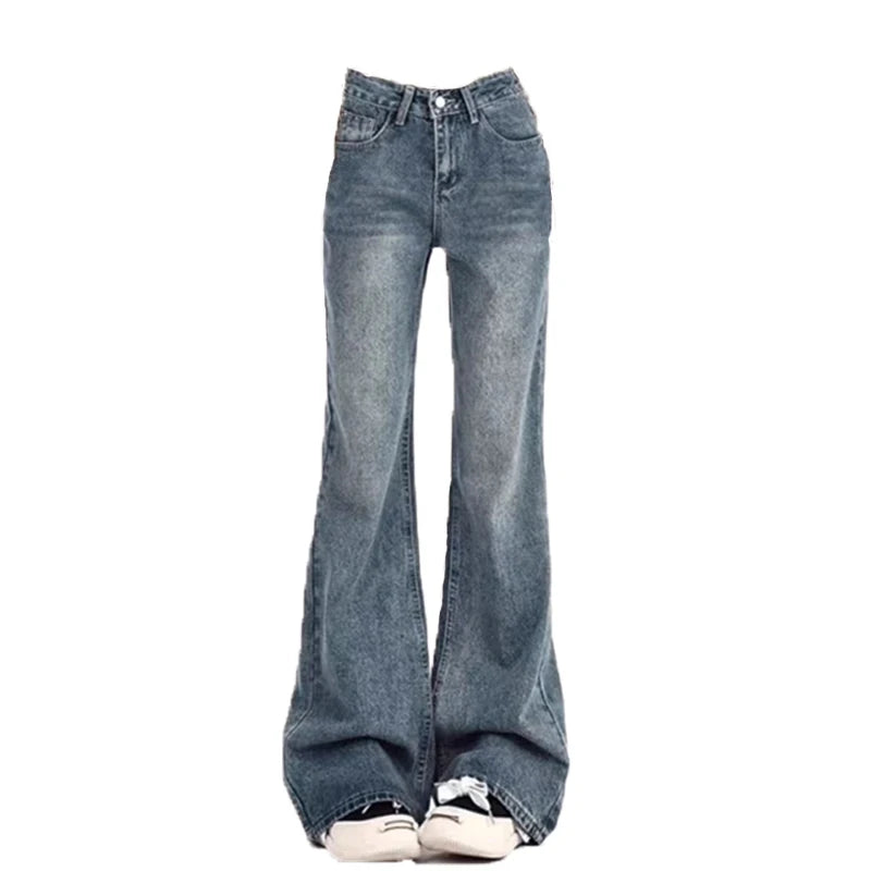 Ladies Jeans Flare Trousers Leisure Slimming Vintage Inspired Autumn  High Waist Bell  Women's pants Flared jeans jeans y2k Main image