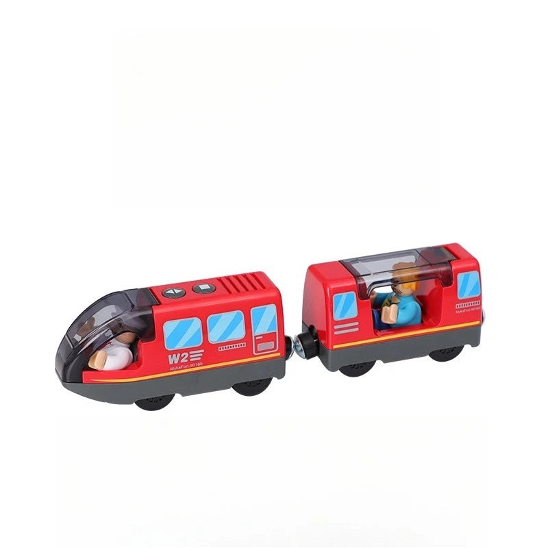 Kids Electric Train Set Compatible with Wooden Tracks Magnetic Connectors Diecast Metal Auto-Go Train Toy for Ages 3+ Boys Girls Secondary image