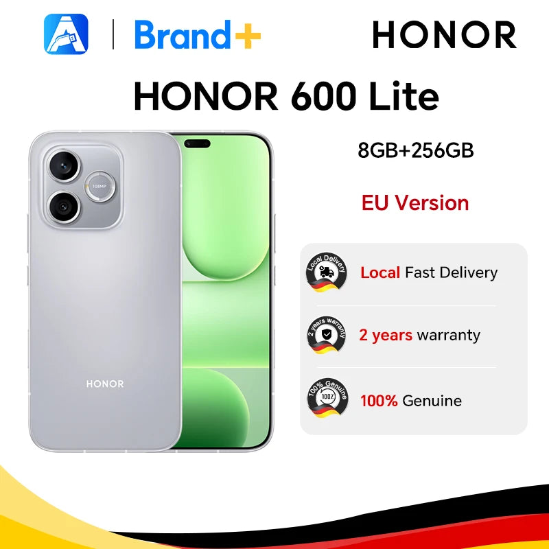 HONOR 600 Lite,EU Version, 2026 NEW 5G Smartphone, MTK Dimensity 7100 Elite, 6.6" AMOLED Screen, 6520mAh Battery,108MP AI Camera