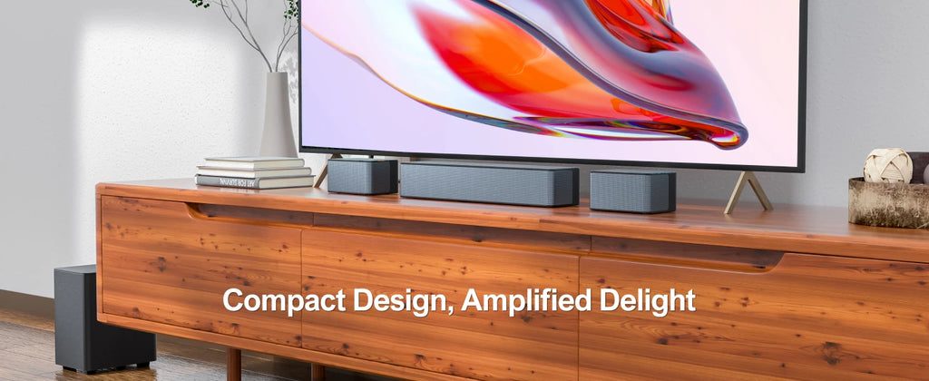 ULTIMEA 5.1 Virtual Surround Soundbar, 3D Surround Sound System, Soundbar for TV with Subwoofer and Rear Speakers, Poseidon D50