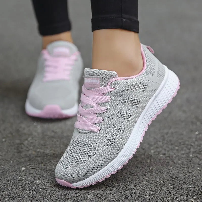Women Casual Shoes Fashion Breathable Walking Mesh FlatShoesSneakers White Female Footwear Secondary image