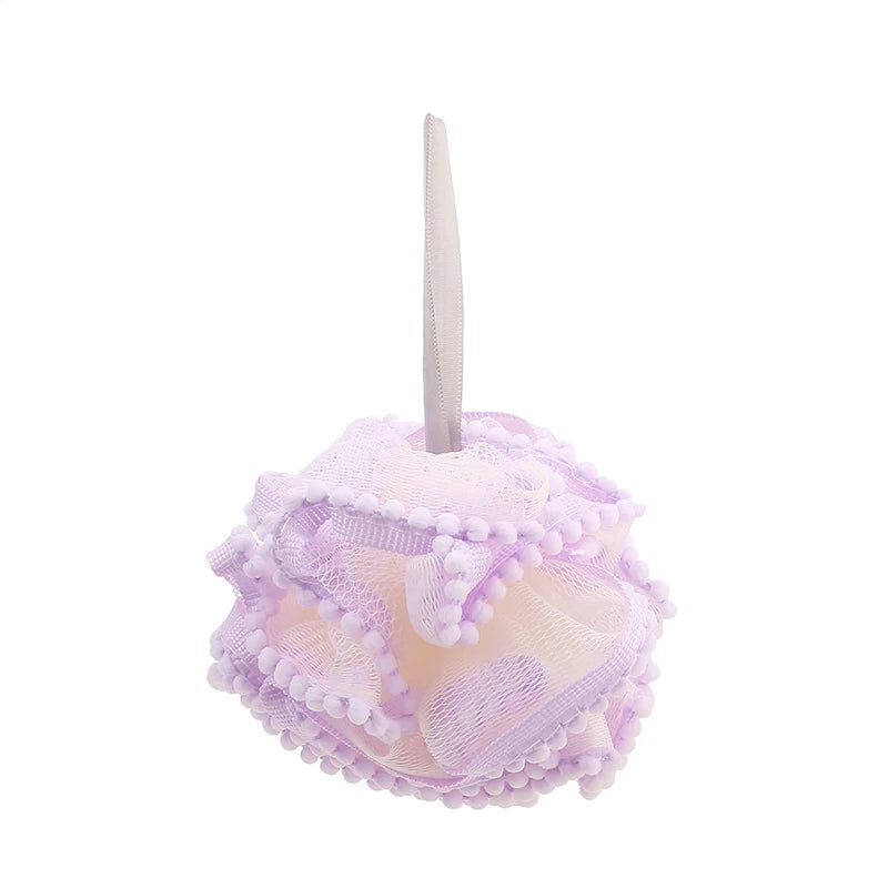 Soft Mesh Bath Sponge Balls Skin Cleaning Brush Shower Puff Body Cleaner Exfoliating Scrubbers Bath Flower Bathing Accessories