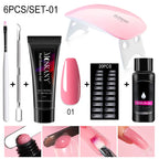Poly Nail Gel Full Set With 6W LED Lamp Nail Set For Beginner Nail Tips Art 3D Design Decoration Extension Manicure Tools Kit