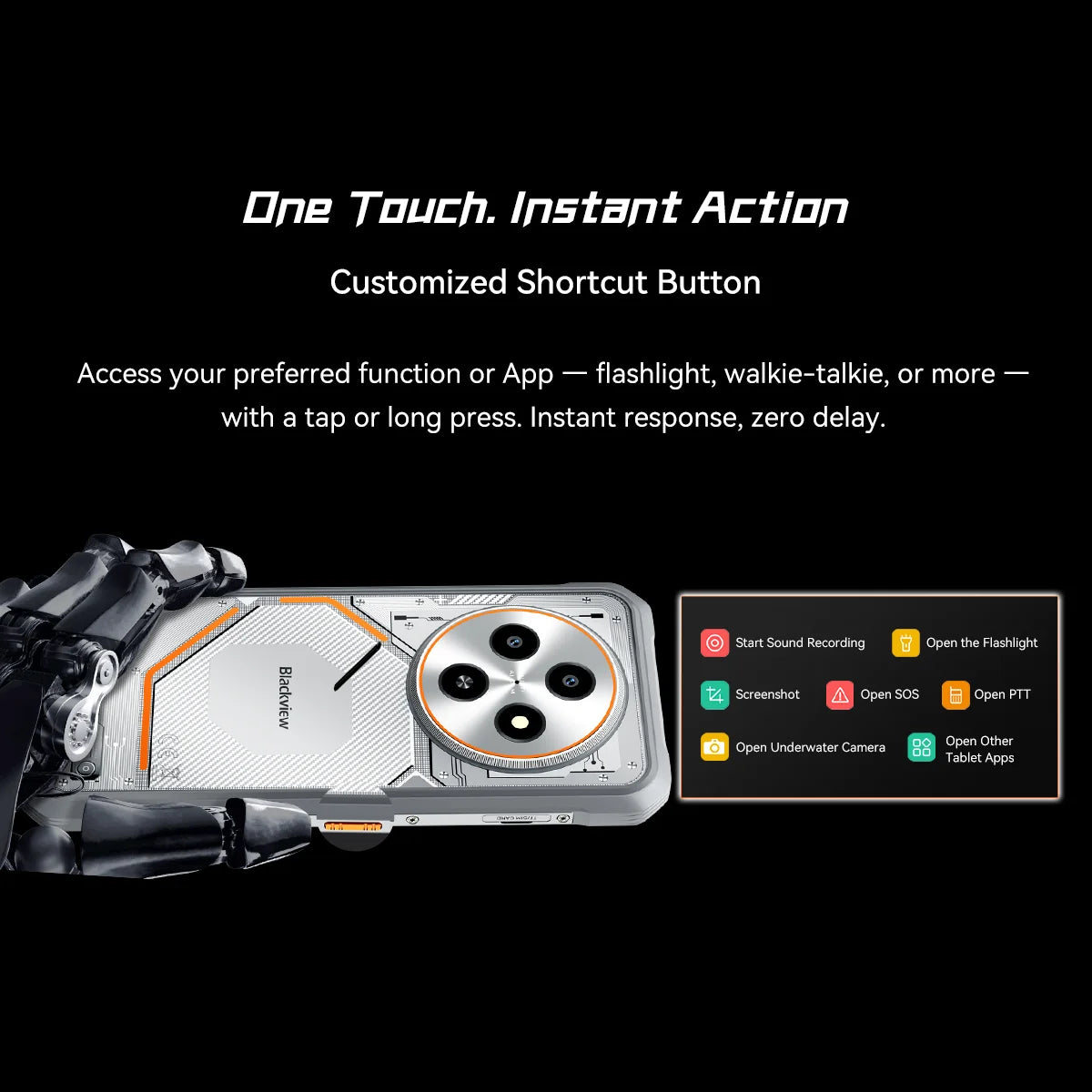 Blackview FORT 2 Smartphone, 6.78" HD+ IPS Display,MediaTek Helio G81 Processor,5000mAh Battery,Outdoor Rugged Mobile Phone