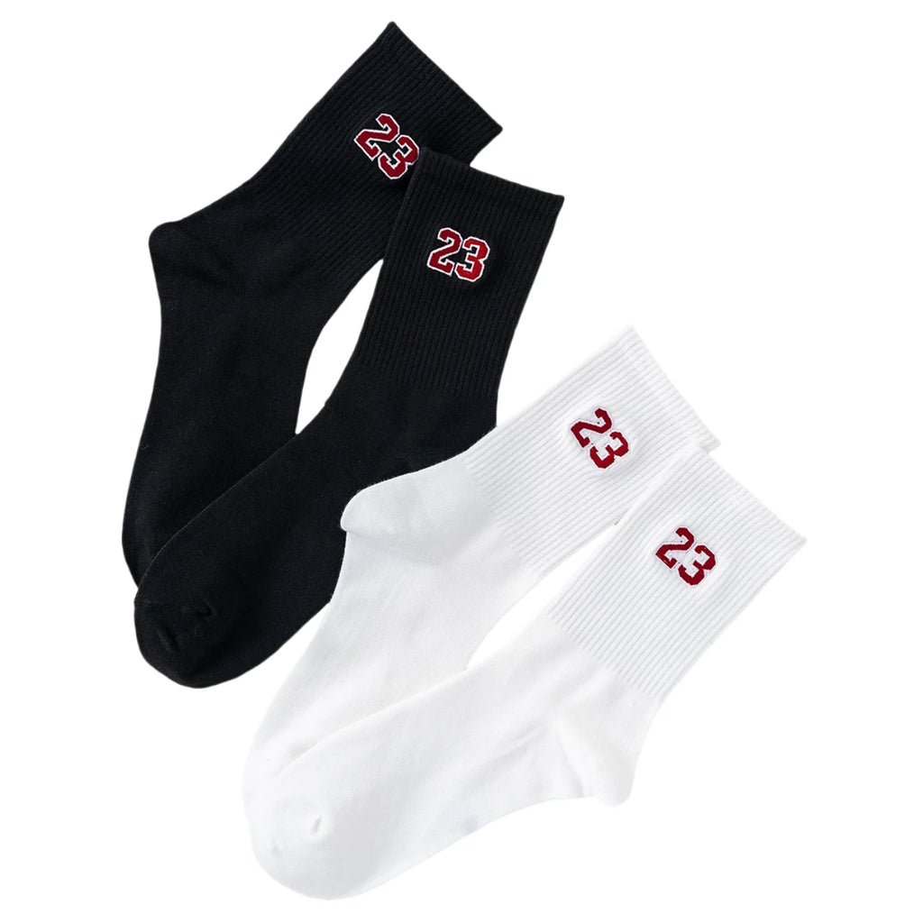 Men's Crew Socks, Classic, Number 23 Design, Comfortable, Breathable, Moisture-Wicking