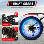 20 Inch Mountain Bike 7 Speed Gears, Adjustable Seat Kids' Bike with Mudguards Kettle Holder Kettle for Boys Girls 8-13 years