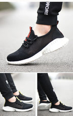 summer work shoes with protection breathable Lightweight safety shoes with iron toe anti-stab anti-slip working summer shoes