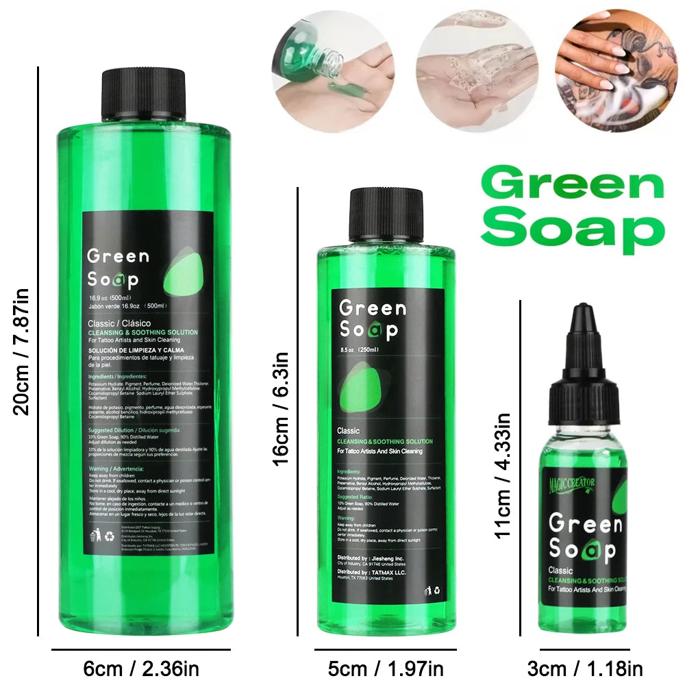 Tattoo Green Soap and Blue Soap - Super Concentrated Tattoo & Piercing Cleanser for Tattoo Studios, Tattoo Artist & Beginner Main image