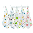 1pcs/5pcs Baby Face Towel Muslin 6 Layers Cotton Soft Baby Towels Handkerchief Bathing Feeding Face Washcloth Wipe Burp Cloth