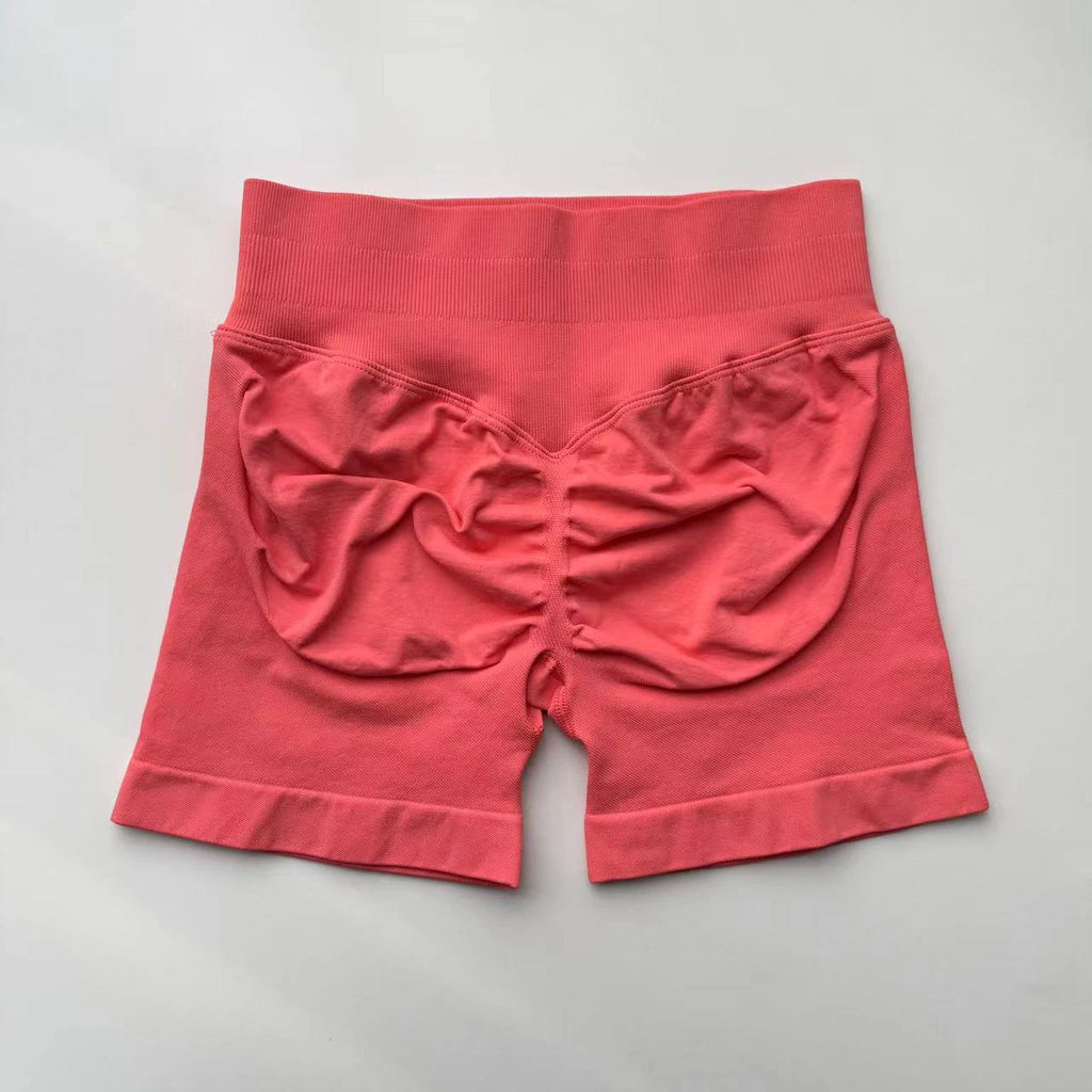 Impact Shorts 4.5" Seamless High Stretch Low Ribbed Band Subtle Glute Contour Shorts Fitness Workout Yoga Gym Shorts