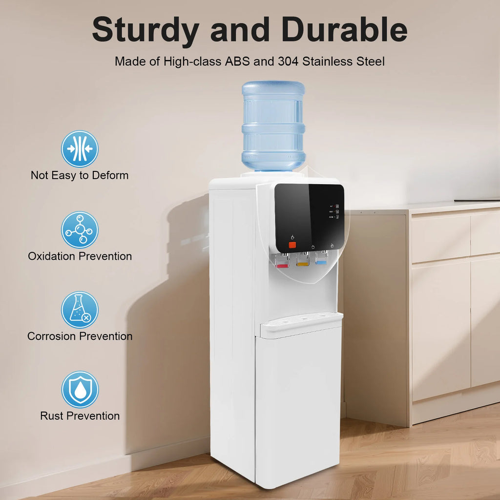 Hot&Cold Water Dispenser 500W Fast Heating 75W Cooling ABS Stainless Steel Home Office Electric Water Cooler with Child Lock
