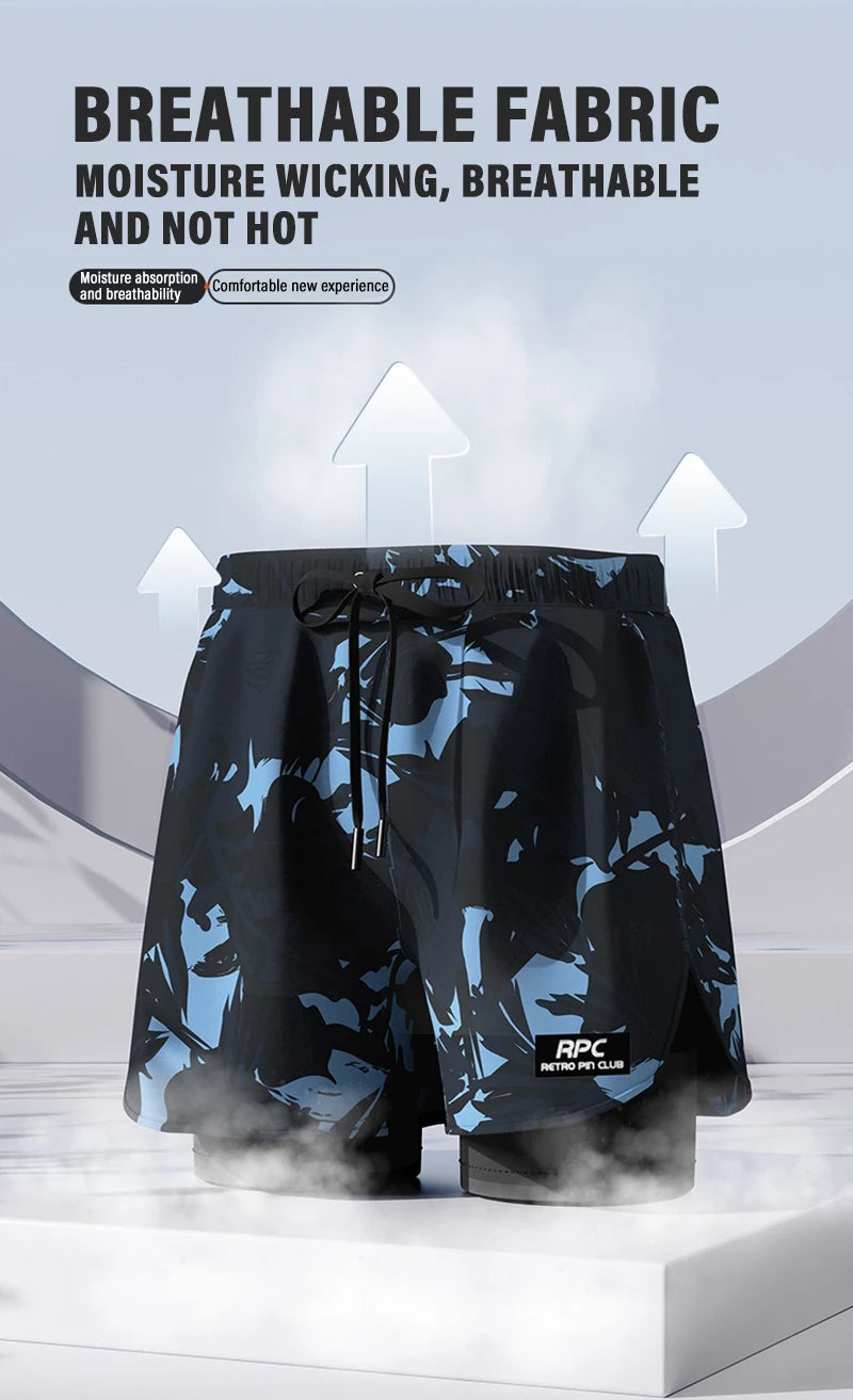 Adult Swimming Trunks Men Boxer Brief Swimsuit Set New Beach Adult Beach Shorts Quick Drying Surf Trunks with Lining Swim Pants