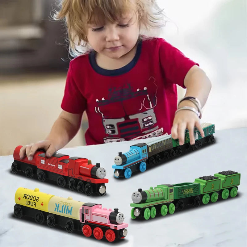 Thomas and Friends Wooden Trains Thomas Edward Percy Gorden Handel Molley Model Toy Magnetic Rail Train Toys for Boys Kids Gifts