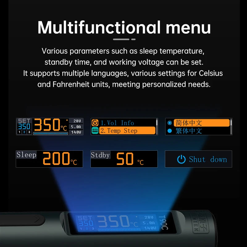 ALIENTEK T90 Smart Soldering Iron PD 3.1140W Portable Digital Display 80-450℃ PCB Precision Soldering Iron Repair Tool Kit Secondary image