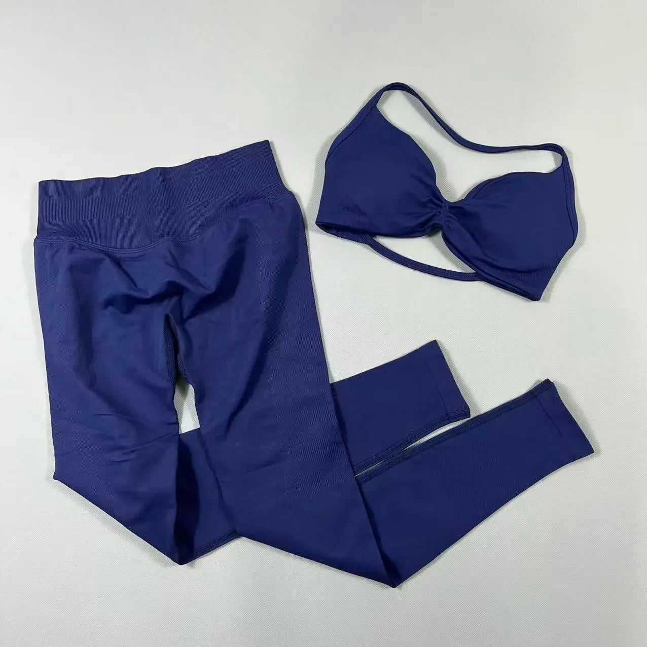 UETEEY Set For Woman Strappy Yoga Bra Sports Top Workout Leggings Set Seamless Gym Set Fitness Clothes Outfit Activewear Secondary image