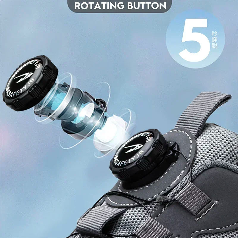 Men's Safety Shoes Protection And Elastic Safety Boots Fashionable Casual Shoes Breathable Odor Protection Men's Work Shoes