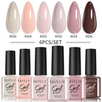 LILYCUTE 6PCS Gel Nail Polish Set Summer Neon Nail Gel Kits For DIY Nail Vernis Semi Permanent UV Lamp Gellak Nail Varnish Set