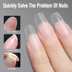 UR SUGAR 3PCS False Nails Set With 420Pcs Matte Soft Gel Tips Solid Glue Gel Remover Quick Nail Extension Kit Nail Beauty Starte