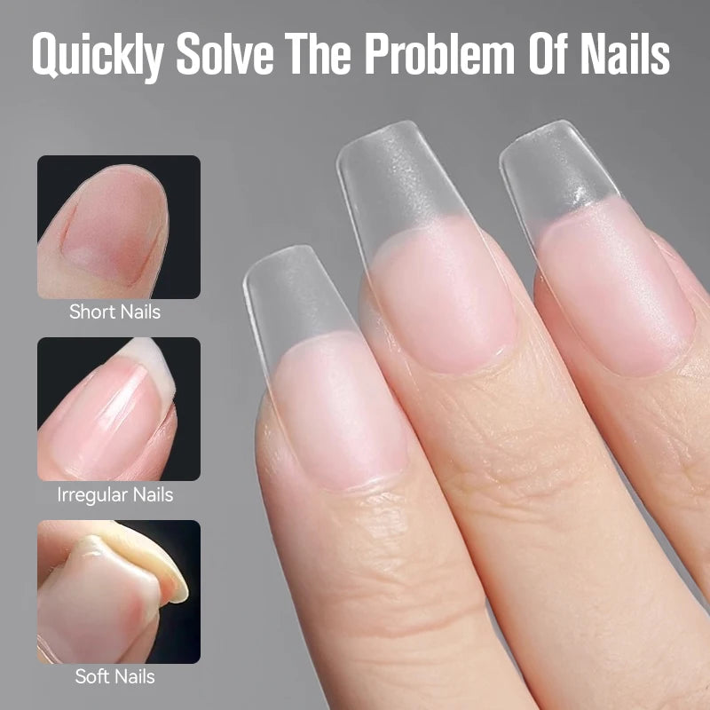 UR SUGAR 3PCS False Nails Set With 420Pcs Matte Soft Gel Tips Solid Glue Gel Remover Quick Nail Extension Kit Nail Beauty Starte