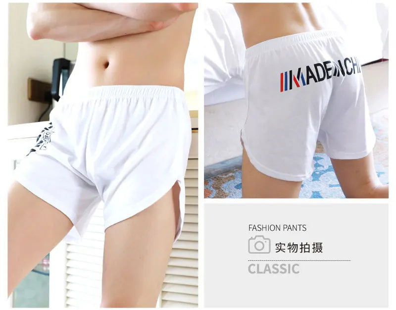 Fashion Loose Men's Underwear 100%Cotton Soft Mid Waist Arrow Pants Breathable Underpants Boys Large Size Boxer Shorts Sleepwear