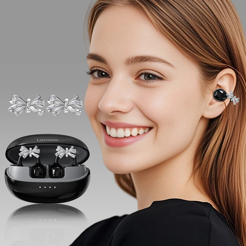 Lenovo LK6 Over Ear Wireless Bluetooth 5.4 Headphones Sound Quality Noise Reduction Ear Clip Earphones Long Endurance Earsets