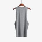 Grey Men's Sleeveless Tank Top Fitness Clothing Sportswear Gym Stringer Bodybuilding Undershirt Fashion Vest for Men