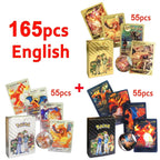 30-165pcs Gold Pokemon Colorful Card Set Black Vmax Vstar Sliver GX Box Pikachu Carta Charizard German French Spanish Game Cards