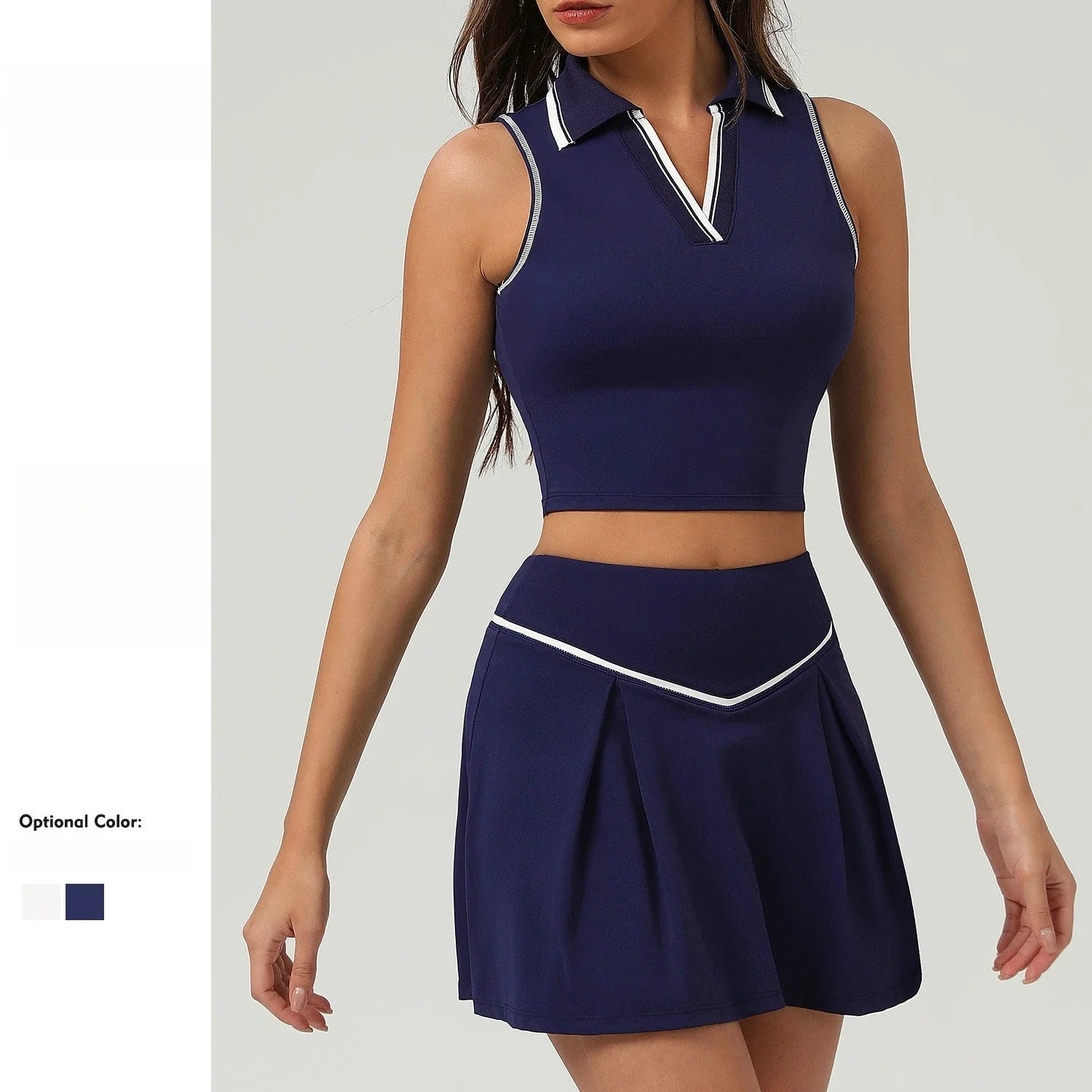 Tennis Skirt Sets Sports Fitness Golf Badminton Running Leisure Sports Short Skirts Workout Clothing Gym Yoga Suits for Women Secondary image