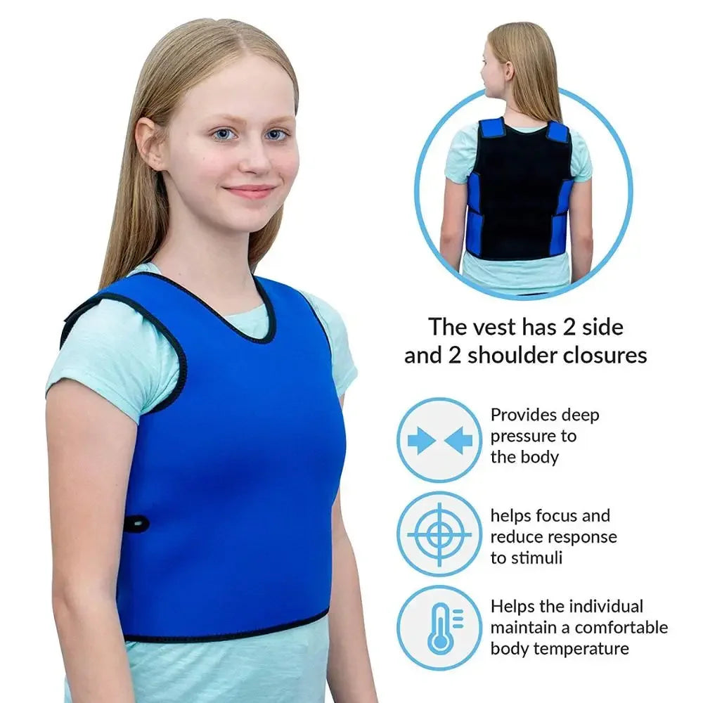 Sensory Compression Vest Weighted Vest Low-Pressure Comfort Against For Kids Teens Autism Hyperactivity Mood Processing Disorder Main image