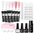 24PCS/Set 20ml Poly Naili Extension Gel  Kit Mini UV Lamp Sealer With Base Top Coat Professional Poly UVNail Gel Kit Starter Kit
